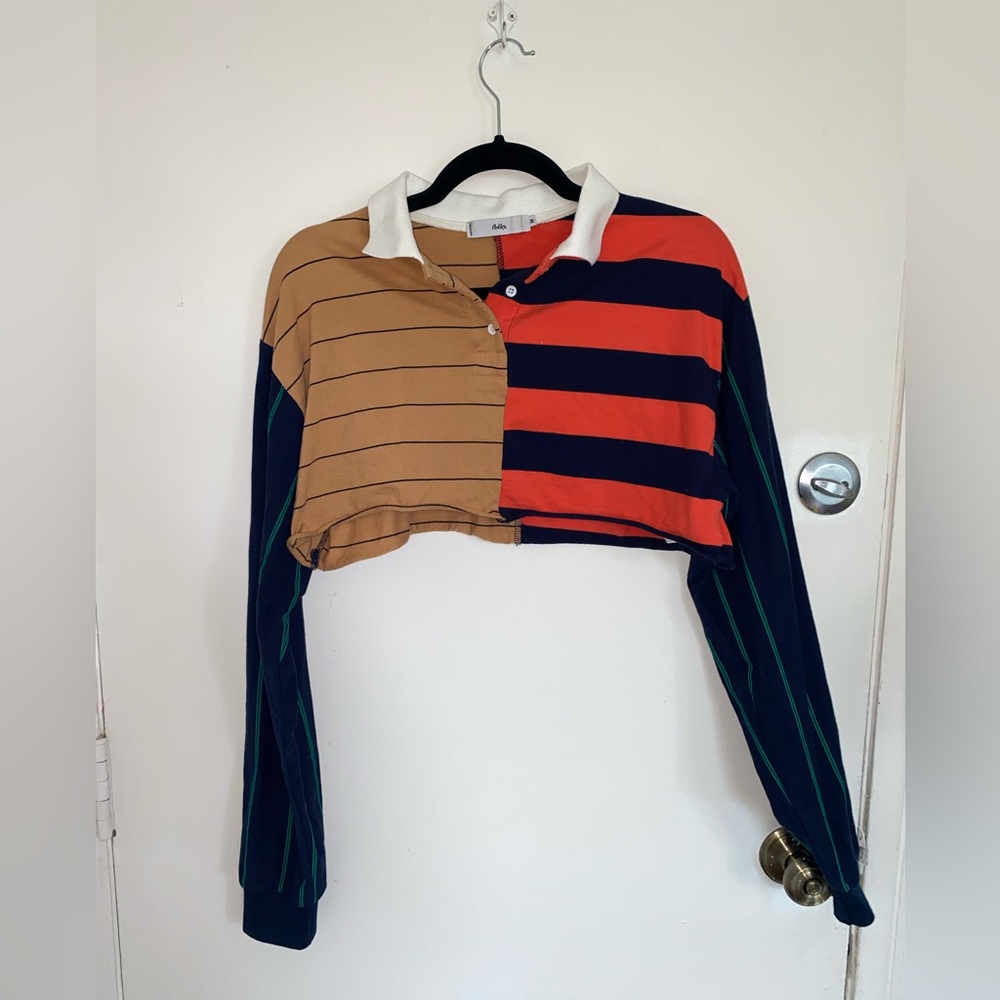 Adika cropped rugby long sleeve polo